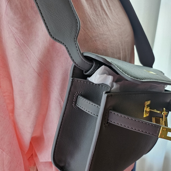 Vtg Michael Leu Pink Top M Structured Twist Lock Box Handbag Bag & Jeans 12 - Picture 12 of 16